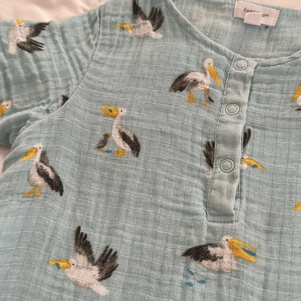 Angel Dear Pelican Henley Romper - Picture 2 of 5